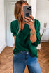 Frilled V Neck Bow Detail Three Quarter Sleeve Blouse