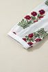 Frilled V Neck Three Quarter Sleeve A Line Floral Dress
