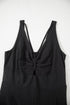 Front Cutout Smocked Back Sleeveless Wide Leg Jumpsuit