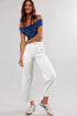 Front Flap Pocket Cropped Straight Leg Denim Jeans