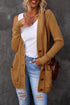 Front Pocket And Buttons Closure Cardigan