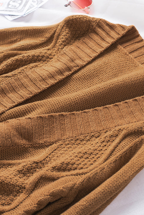 Front Pocket And Buttons Closure Cardigan