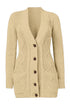 Front Pocket And Buttons Closure Cardigan