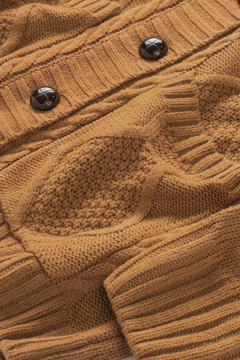 Front Pocket And Buttons Closure Cardigan