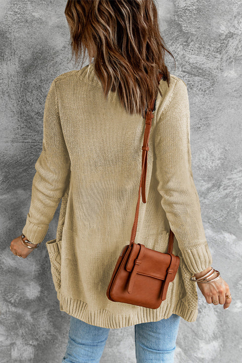 Front Pocket And Buttons Closure Cardigan