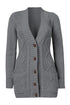 Front Pocket And Buttons Closure Cardigan