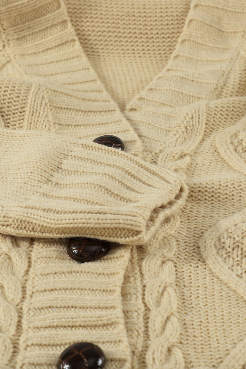 Front Pocket And Buttons Closure Cardigan