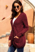 Front Pocket And Buttons Closure Cardigan