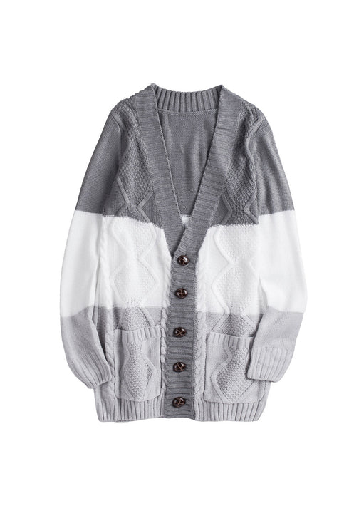 Front Pocket And Buttons Closure Cardigan