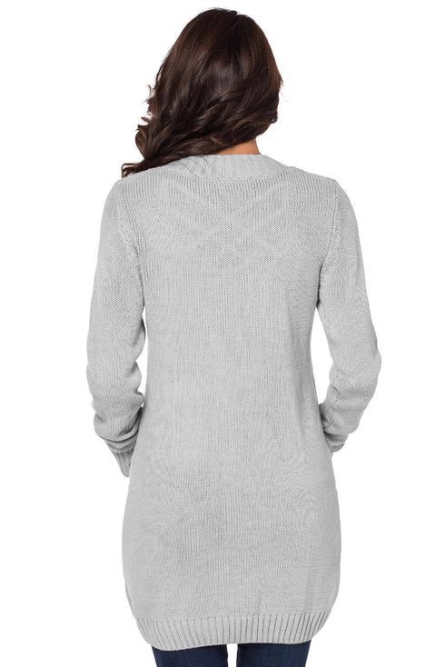 Front Pocket And Buttons Closure Cardigan