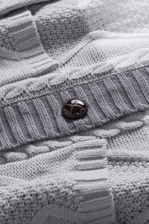 Front Pocket And Buttons Closure Cardigan