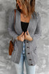 Front Pocket And Buttons Closure Cardigan