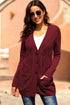 Front Pocket And Buttons Closure Cardigan