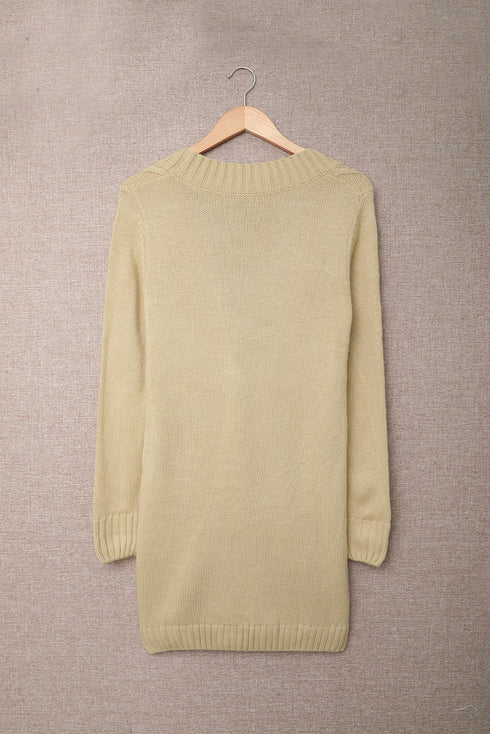 Front Pocket And Buttons Closure Cardigan