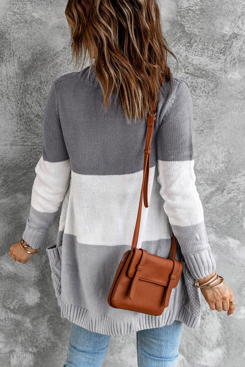 Front Pocket And Buttons Closure Cardigan