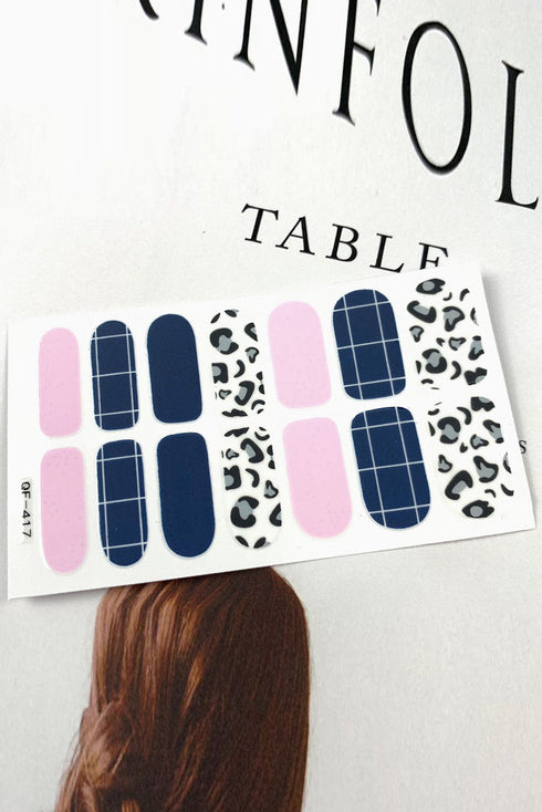 Frosted Finish Wild Animal Print Adhesive Gel Nail Stickers