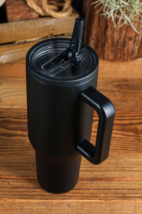 Frosted Metal Alloy Vacuum Insulated Straw Tumbler