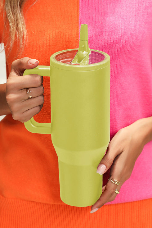Frosted Metal Alloy Vacuum Insulated Straw Tumbler