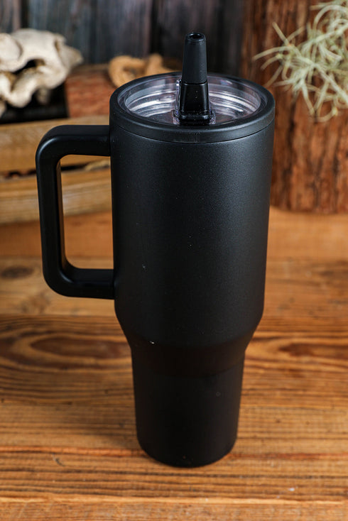 Frosted Metal Alloy Vacuum Insulated Straw Tumbler