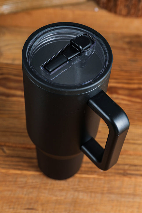 Frosted Metal Alloy Vacuum Insulated Straw Tumbler