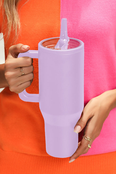 Frosted Metal Alloy Vacuum Insulated Straw Tumbler