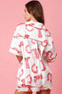 Full Pattern Shirt and Shorts Satin Pajama Set