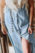 Fully Buttoned Long Denim Skirt