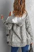 Fur Hood Horn Button Sweater Cardigan