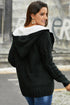 Fur Hood Horn Button Sweater Cardigan