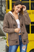 Fur Hood Horn Button Sweater Cardigan