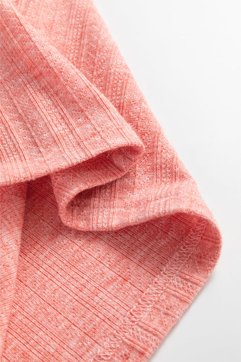 Fushia Solid Color Textured U Neck Slim Tank Top