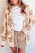 Fuzzy Aztec Print Open Knit Tunic Cardigan