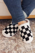 Fuzzy Checkered Print Plush Fleece Slip On Slippers