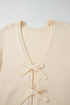 Fuzzy Knit Tie Front Long Sleeve Cardigan