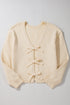 Fuzzy Knit Tie Front Long Sleeve Cardigan