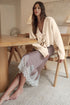 Fuzzy Knit Tie Front Long Sleeve Cardigan