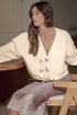 Fuzzy Knit Tie Front Long Sleeve Cardigan