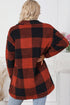 Fuzzy Plaid Flap Button Up Midi Coat