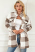 Fuzzy Plaid Flap Button Up Midi Coat
