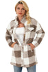 Fuzzy Plaid Flap Button Up Midi Coat