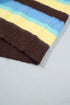 Fuzzy Striped Knit Round Neck Shift Sweater