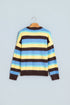 Fuzzy Striped Knit Round Neck Shift Sweater