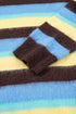 Fuzzy Striped Knit Round Neck Shift Sweater