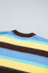 Fuzzy Striped Knit Round Neck Shift Sweater