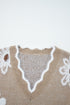 Fuzzy Textured Floral Knit V Neck Pullover Sweater