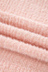 Fuzzy Textured Ribbed Round Neck Long Sleeve Top