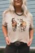Gallant Horse Graphic Print Short Sleeve Crew Neck Tee