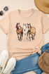 Gallant Horse Graphic Print Short Sleeve Crew Neck Tee