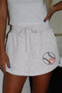 Game Day Baseball Heart Embroidered Casual French Terry Skort