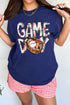 Game Day Baseball Stitch Graphic Print Short Sleeve Sports Tee